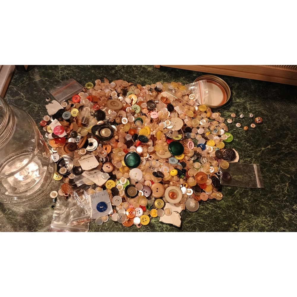 Vintage Jar of Buttons Jar #1